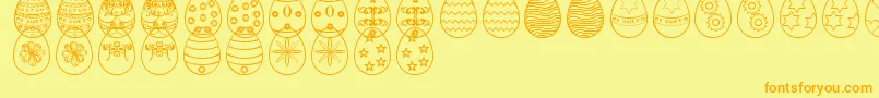 EasterEggsSt Font – Orange Fonts on Yellow Background