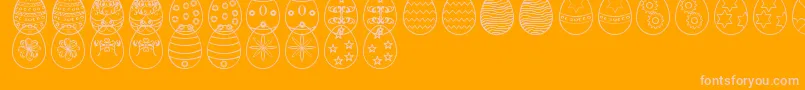Fonte EasterEggsSt – fontes rosa em um fundo laranja