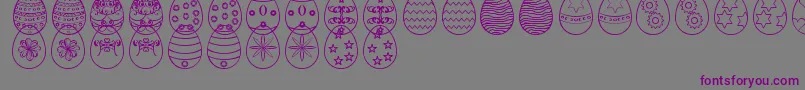 EasterEggsSt-fontti – violetit fontit harmaalla taustalla