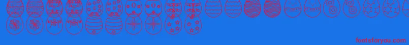 EasterEggsSt Font – Red Fonts on Blue Background