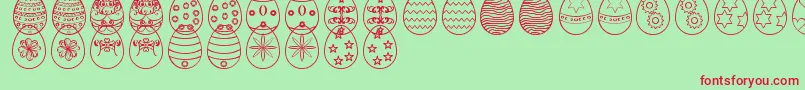 フォントEasterEggsSt – 赤い文字の緑の背景