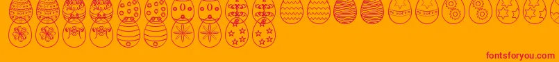 EasterEggsSt Font – Red Fonts on Orange Background