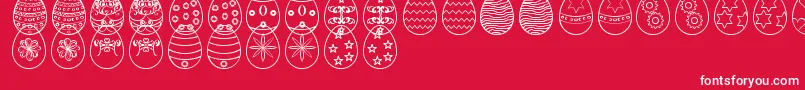 EasterEggsSt Font – White Fonts on Red Background