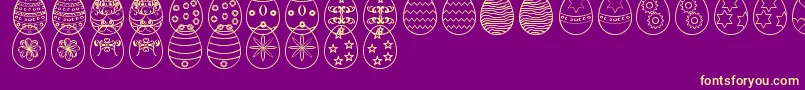 Fonte EasterEggsSt – fontes amarelas em um fundo roxo