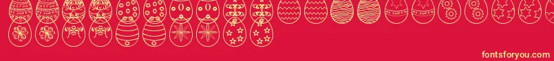 EasterEggsSt Font – Yellow Fonts on Red Background