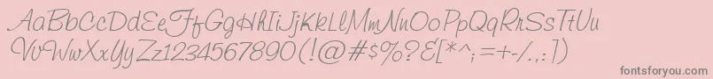 HelmsleyItalic-Schriftart – Graue Schriften auf rosa Hintergrund