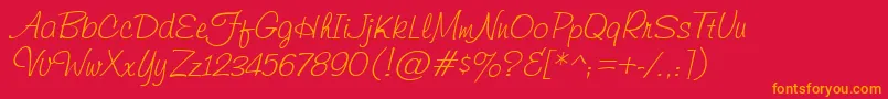 HelmsleyItalic Font – Orange Fonts on Red Background