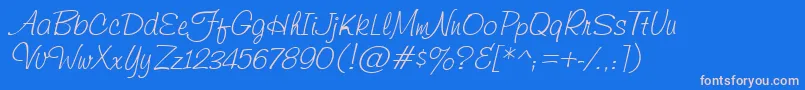 HelmsleyItalic Font – Pink Fonts on Blue Background