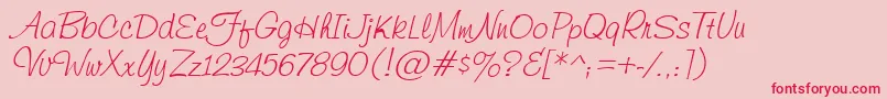 HelmsleyItalic-Schriftart – Rote Schriften auf rosa Hintergrund