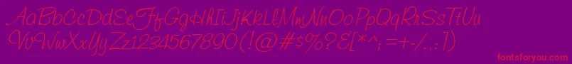 HelmsleyItalic Font – Red Fonts on Purple Background