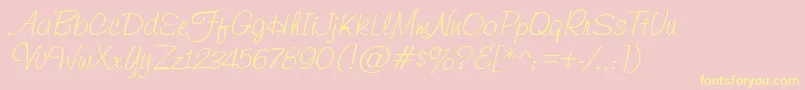 HelmsleyItalic Font – Yellow Fonts on Pink Background