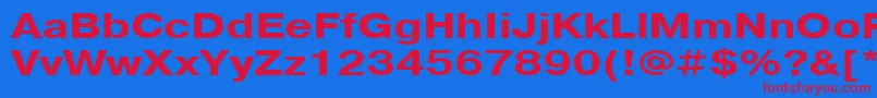 PragmaticacttBold125 Font – Red Fonts on Blue Background