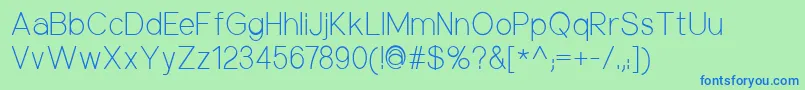 フォントNuorderLight – 青い文字は緑の背景です。