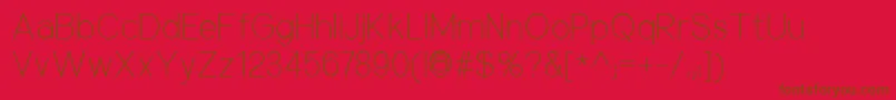 NuorderLight Font – Brown Fonts on Red Background