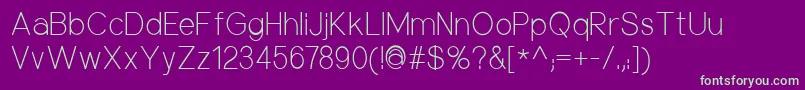 NuorderLight Font – Green Fonts on Purple Background