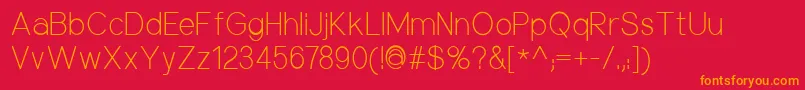 NuorderLight Font – Orange Fonts on Red Background