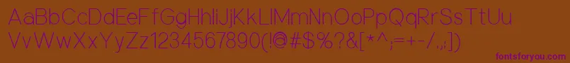 NuorderLight Font – Purple Fonts on Brown Background