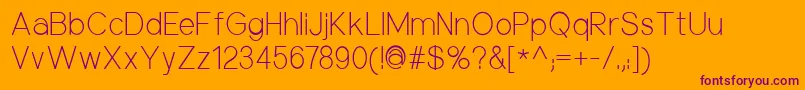NuorderLight Font – Purple Fonts on Orange Background