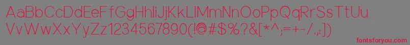 NuorderLight Font – Red Fonts on Gray Background
