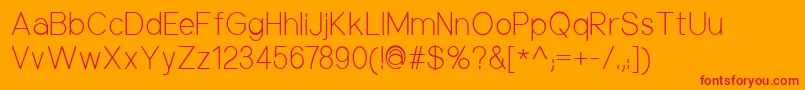 NuorderLight Font – Red Fonts on Orange Background
