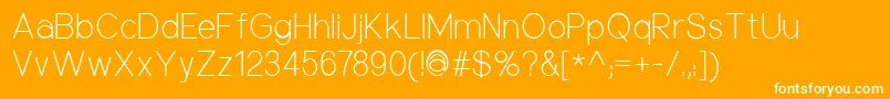 NuorderLight-Schriftart – Weiße Schriften auf orangefarbenem Hintergrund