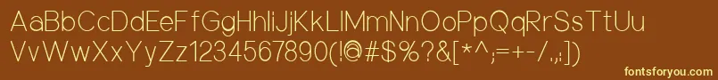 NuorderLight Font – Yellow Fonts on Brown Background