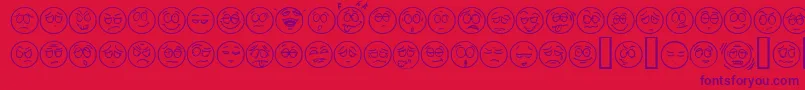 Fonte Humeur – fontes roxas em um fundo vermelho