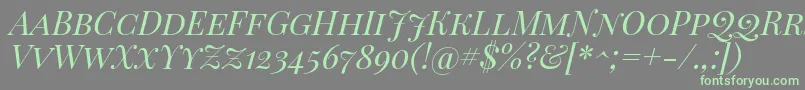 フォントPlayfairdisplaysc Italic – 灰色の背景に緑のフォント