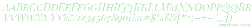 Playfairdisplaysc Italic-Schriftart – Grüne Schriften auf weißem Hintergrund