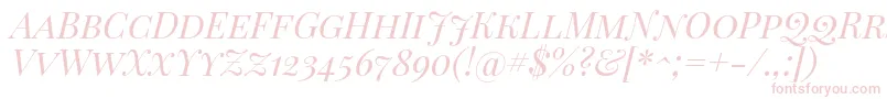 Fonte Playfairdisplaysc Italic – fontes rosa em um fundo branco