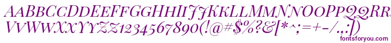 Playfairdisplaysc Italic-fontti – violetit fontit valkoisella taustalla