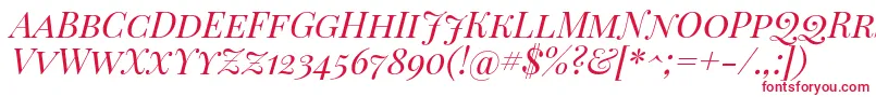 フォントPlayfairdisplaysc Italic – 白い背景に赤い文字