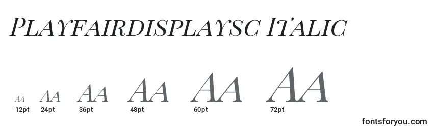 Tamanhos de fonte Playfairdisplaysc Italic