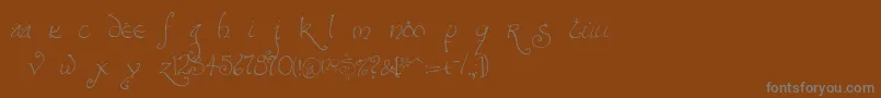 フォントBilbofine – 茶色の背景に灰色の文字