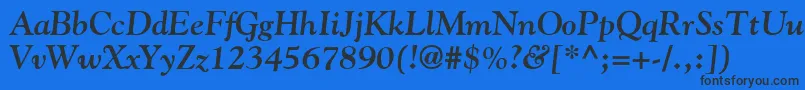 GoudyBoldItalic Font – Black Fonts on Blue Background