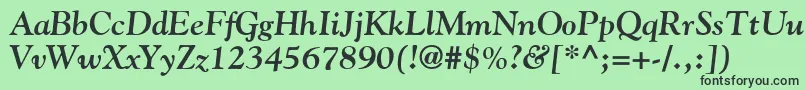GoudyBoldItalic Font – Black Fonts on Green Background
