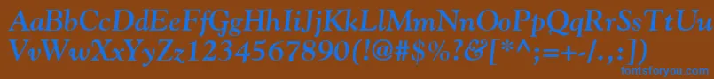 フォントGoudyBoldItalic – 茶色の背景に青い文字