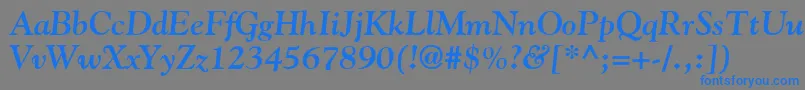Шрифт GoudyBoldItalic – синие шрифты на сером фоне