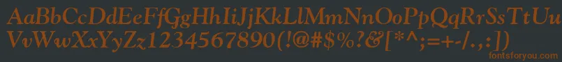 Шрифт GoudyBoldItalic – коричневые шрифты на чёрном фоне