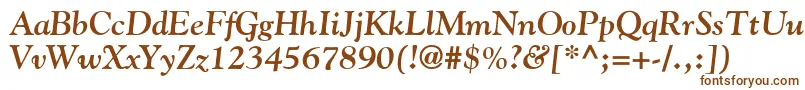 GoudyBoldItalic-fontti – ruskeat fontit valkoisella taustalla