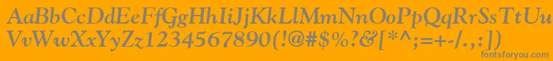 GoudyBoldItalic-fontti – harmaat kirjasimet oranssilla taustalla