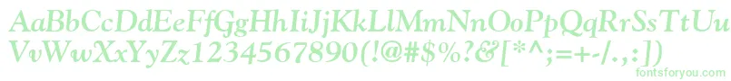 GoudyBoldItalic-Schriftart – Grüne Schriften auf weißem Hintergrund