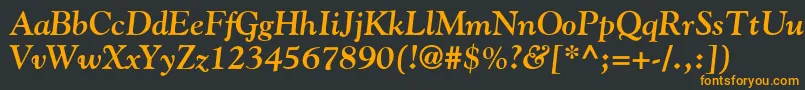 フォントGoudyBoldItalic – 黒い背景にオレンジの文字