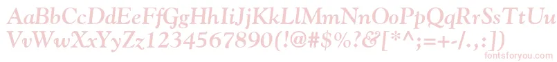 フォントGoudyBoldItalic – 白い背景にピンクのフォント