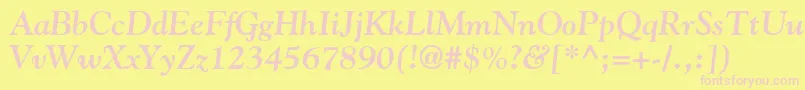 Шрифт GoudyBoldItalic – розовые шрифты на жёлтом фоне
