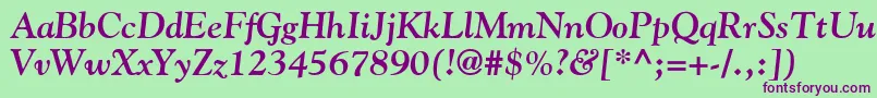 GoudyBoldItalic Font – Purple Fonts on Green Background