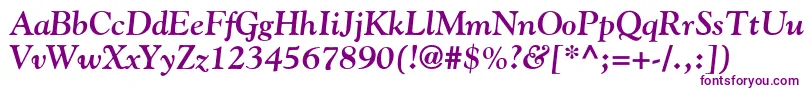 Шрифт GoudyBoldItalic – фиолетовые шрифты на белом фоне