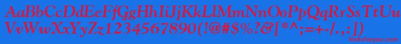 GoudyBoldItalic Font – Red Fonts on Blue Background