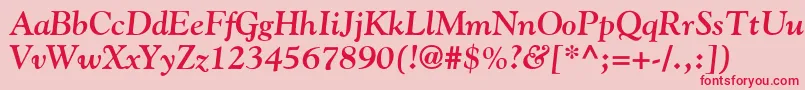 フォントGoudyBoldItalic – ピンクの背景に赤い文字