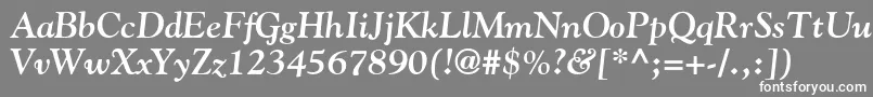 GoudyBoldItalic-Schriftart – Weiße Schriften auf grauem Hintergrund